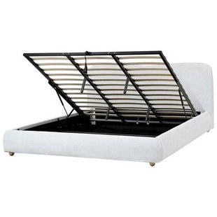 Beliani-BLAGNAC-Bed met opbergruimte-Lichtgrijs-180 x 200 cm-Stof