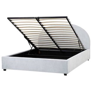 Beliani-VAUCLUSE-Bed met opbergruimte-Lichtblauw-160 x 200 cm-Stof