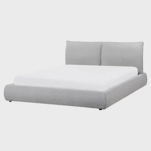 Beliani - VINAY - Tweepersoonsbed - Grijs - 160 x 200 cm - Polyester