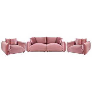 Beliani - LUVOS - Banken set - Roze - Fluweel