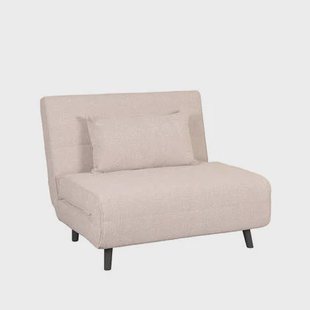 LABEL51 - Slaapbank Single - Naturel Boucle - Zwart Hout