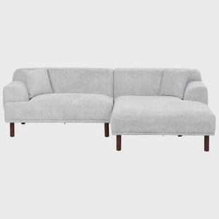 Beliani - HOLT - Hoekbank - Lichtgrijs - Linkszijdig - Polyester