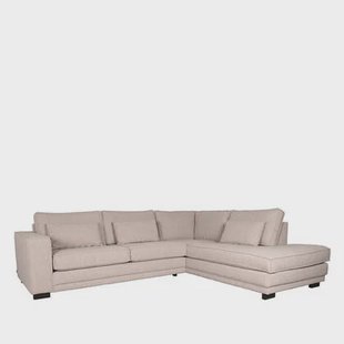 LABEL51 - Hoekbank Novano Rechts - Naturel Boucle - Zwart Hout