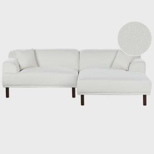 Beliani - HOLT - Hoekbank - Wit - Linkszijdig - Bouclé