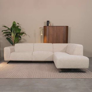 LABEL51 - Hoekbank Rodano Links - Naturel Elite - Zwart Metaal