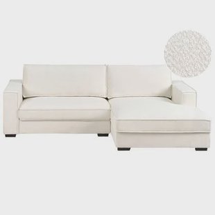 Beliani - RENDERS - Hoekbank - Gebroken wit - Linkszijdig - Bouclé