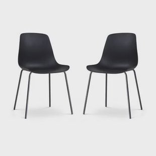 Nolon Nora-Pip Eetkamerstoelen Set van 2 - Zwart - Zwart Onderstel