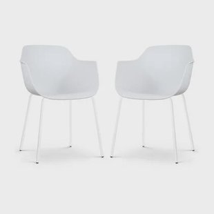 Nolon Nora-Puk Eetkamerstoelen Set van 2 - Wit - Wit Onderstel