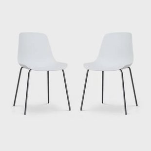 Nolon Nora-Pip Eetkamerstoelen Set van 2 - Wit - Zwart Onderstel