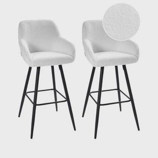 Beliani - CASMALIA - Barkruk set van 2 - Gebroken wit - Off-white