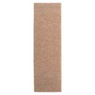 Tapeso Hoogpolige loper shaggy Trend effen - beige - 80x250 cm