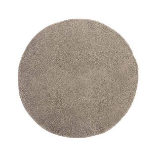 Tapeso Hoogpolig vloerkleed shaggy Trend effen rond - lichtgrijs - 120