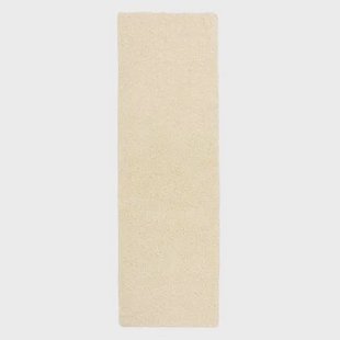 Tapeso Hoogpolige loper shaggy Trend effen - crème - 80x250 cm