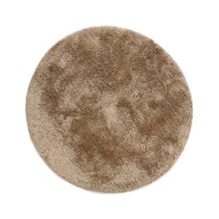 Tapeso Rond shaggy vloerkleed - Meadow beige - 200 cm