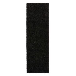 Tapeso Hoogpolige loper shaggy Trend effen - antraciet - 80x250 cm