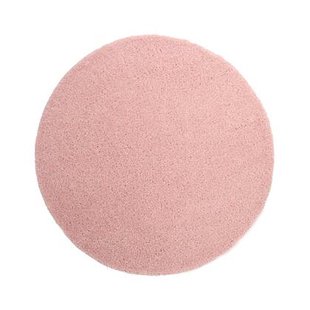 Tapeso Hoogpolig vloerkleed shaggy Trend effen rond - lichtroze - 160