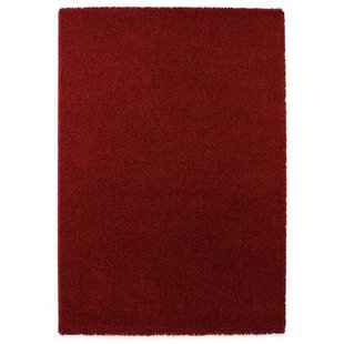 Tapeso Hoogpolig vloerkleed shaggy Trend effen - rood - 300x400 cm
