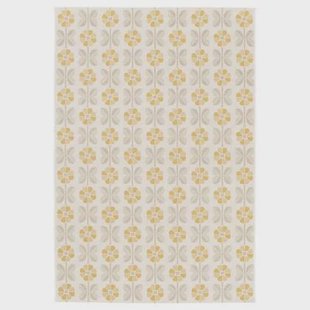 Tapeso Buitenkleed bloemen - Amber Marigold beige|geel - 200x290 cm