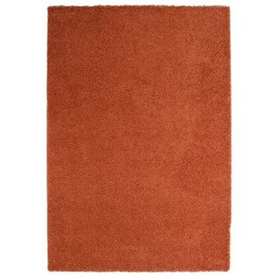 Tapeso Hoogpolig vloerkleed shaggy Trend effen - terracotta - 200x300