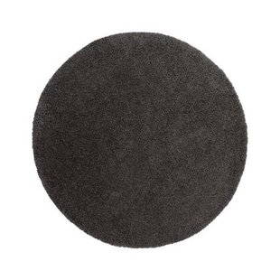 Tapeso Hoogpolig vloerkleed shaggy Trend effen rond - grijs - 240 cm