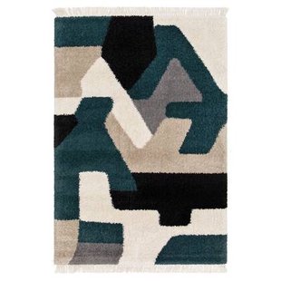 Boho&me Abstract vloerkleed - Atlas Zenith petrol - 200x290 cm