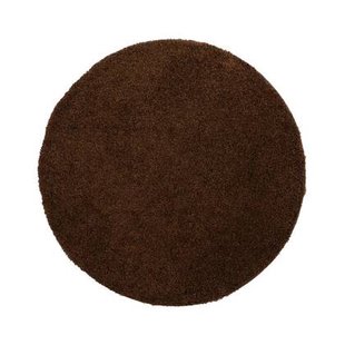 Tapeso Hoogpolig vloerkleed shaggy Trend effen rond - bruin - 240 cm