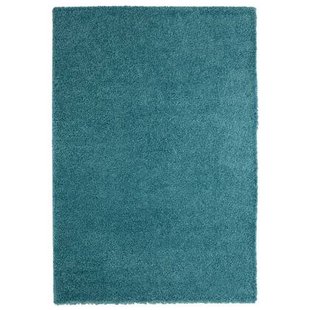 Tapeso Hoogpolig vloerkleed shaggy Trend effen - turquoise - 200x300
