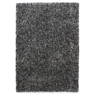 Tapeso Hoogpolig vloerkleed gemêleerd- Blend zwart|grijs - 240x340 cm