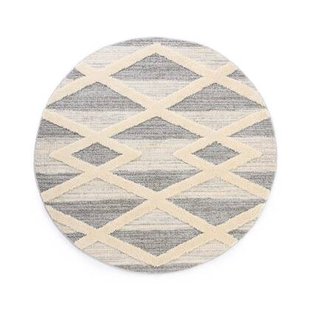 Tapeso Rond vloerkleed Scandinavisch - Fjord Farger grijs|crème - 200