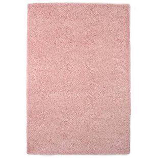 Tapeso Hoogpolig vloerkleed shaggy Trend effen - lichtroze - 300x400