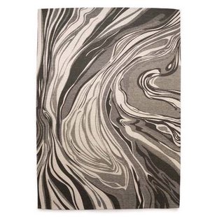 Tapeso Marmer vloerkleed - Weave Marble grijs|zwart - 80x150 cm