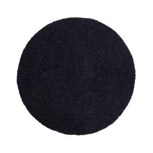 Tapeso Hoogpolig vloerkleed shaggy Trend effen rond - marineblauw -