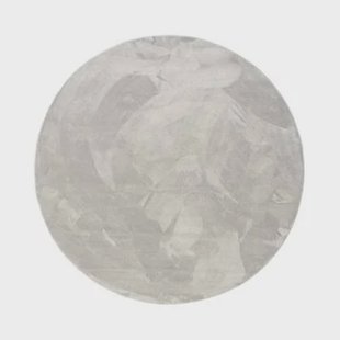 Tapeso Rond zacht vloerkleed - Plush zilver - 200 cm