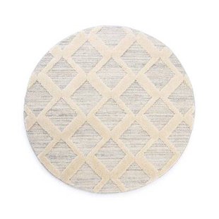 Tapeso Rond vloerkleed Scandinavisch - Fjord Dvale grijs|crème - 120