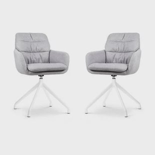 Nolon Nola-Mia Draaibare Eetkamerstoelen Grijs - Wit - set van 2
