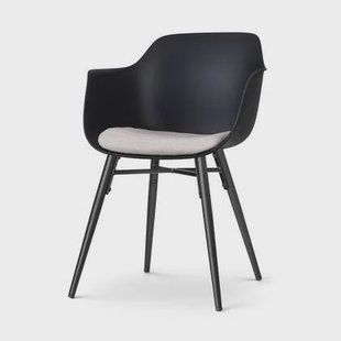 Nolon Nena-Liz Eetkamerstoel Zwart - Beige - Zwarte Houten Poten