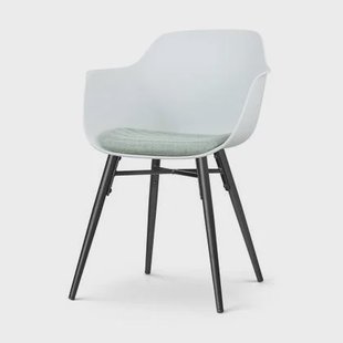 Nolon Nena-Liz Eetkamerstoel Wit - Zacht Groen - Zwarte Houten Poten