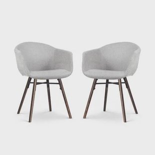 Nolon Nena-Otis eetkamerstoel lichtgrijs - walnoot houten onderstel -