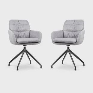 Nolon Nola-Mia Draaibare Eetkamerstoelen Grijs - Zwart - set van 2