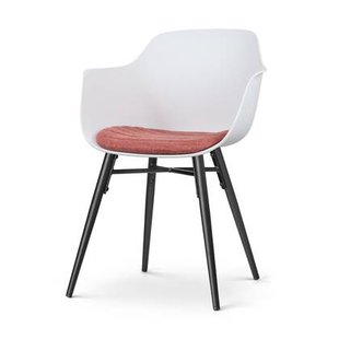 Nolon Nena-Liz Eetkamerstoel Wit - Terracotta - Zwarte Houten Poten