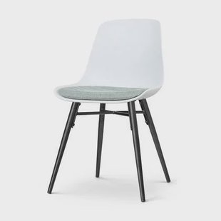 Nolon Nena-Liv Eetkamerstoel Wit - Zacht Groen - Zwarte Houten Poten