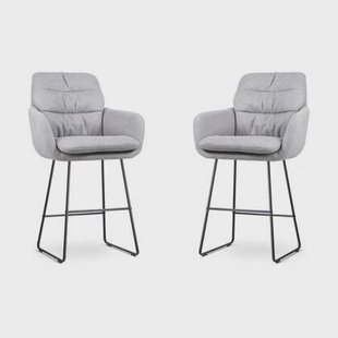 Nolon Nino-Mia Barkrukken Set van 2 - Grijs - Zwart - 65 cm