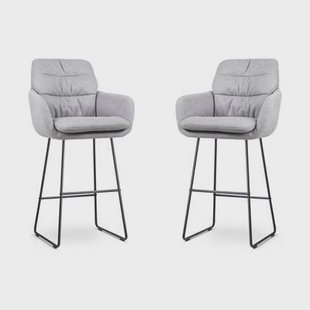 Nolon Nino-Mia Barkrukken Set van 2 - Grijs - Zwart - 75 cm