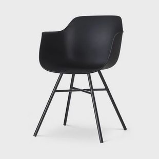 Nolon Noa-Puk Kunststof Tuinstoel Zwart - Zwart Onderstel