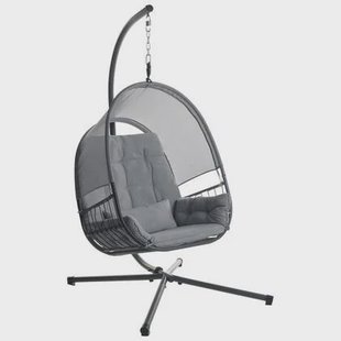 Beliani - ALVIANO - Hangstoel - Donkergrijs - Metaal