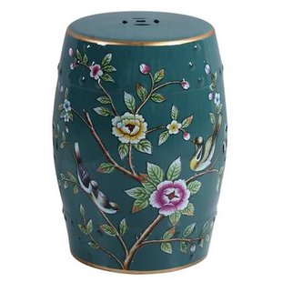 Fine Asianliving Keramische Kruk Teal Vogels