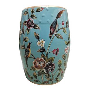 Fine Asianliving Keramische Kruk Blauw Pioenen