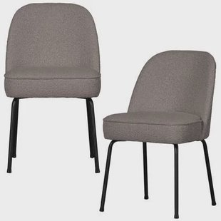 WOOOD Vogue Eetkamerstoelen - Velvet - Nougat - Set van 2