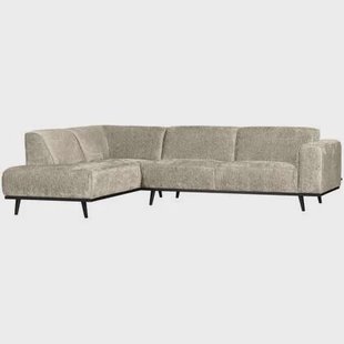 WOOOD Statement Hoekbank Links - Velvet - Beige|Wheatfield