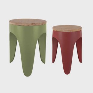 Leitmotiv - Kruk Set Double Funky - Army green & red ochre
